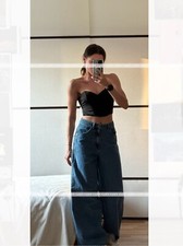 Top corsetto raso taglio crop
