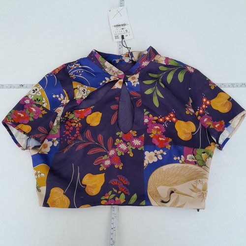 Top zara piccolo blu donna - top,