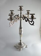 N4322 BELLISSIMO GRANDE CANDELABRO 5 LUCI IN ARGENTO SHEFFIELD COLLECTION