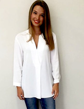 ZARA TOP BLUSA LINO CON SCOLLO