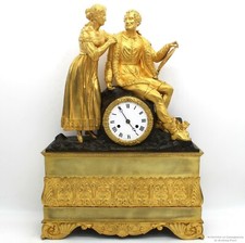 ANTICO OROLOGIO DA CAMINO OROLOGIO DA TAVOLO PENDEL CLOCK (h.55) - Carlo X - BRONZO - 1820/1830 ca