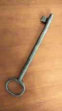 Antica grande chiave da portone in ferro lunga 21 Cm forgiata a mano 1800 Key