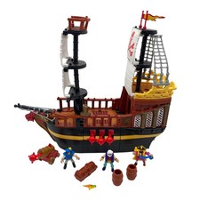 Fisher Price Imaginext Nave Pirata Play Set con Figure Cannone Cassapanca