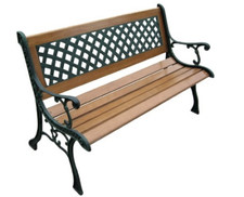 PANCHINA VILLA BORGHESE 126x56x74h in ghisa e legno