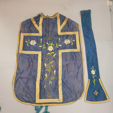 Pianeta antica In Seta  Verde Con Ricamo