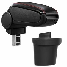 Per Juke Bracciolo Centrale Set Volte Con Pelle Riferimento IN Nero