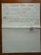 1891-ANTONIO ANDREOLI Bologna-Marmi, Graniti e Pietre-FATTURA+
