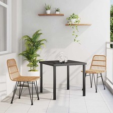 vidaXL Set da Pranzo per Giardino 3 pcs Marrone Poly Rattan