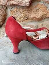 scarpe tango BORDEAUX n.38, h cm8, pelle scamosciata, abbastanza usate.