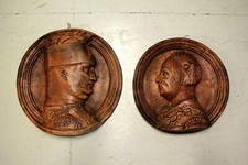 COPPIA ANTICO RITRATTO BASSORILIEVO MEDAGLIONE TERRACOTTA Filippo Maria Visconti