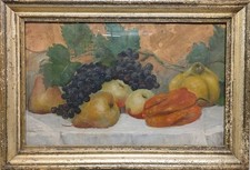 Natura morta con frutta, olio su carta