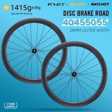 700C Freno a Disco Carbonio Ruote Stradali Mozzo a Cricchetto Tubeless Ready Clincher Set Ruote