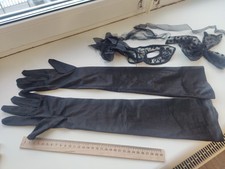 Guanti neri lunghi vintage con