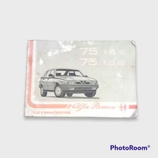 Libretto Uso Manutenzione Auto Epoca Alfa Romeo 75 1.6 1.8  Motore Ricambi