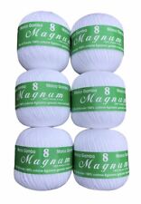 OFFERTA 6 GOMITOLI MAGNUM 8 DA GR.100 BIANCO E/O BEIGE 100%COTONE filo di scozia
