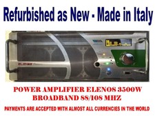Amplificatore di potenza Broadcast Prof Elenos 3500w FM banda larga 88 108 Mhz