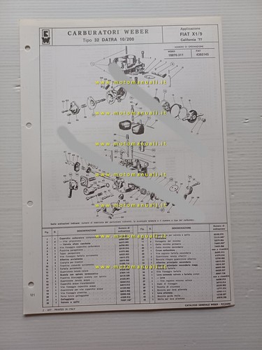 Weber carburatore datra - carburatore, 32