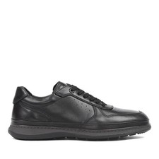 Sneakers uomo pelle nere lacci