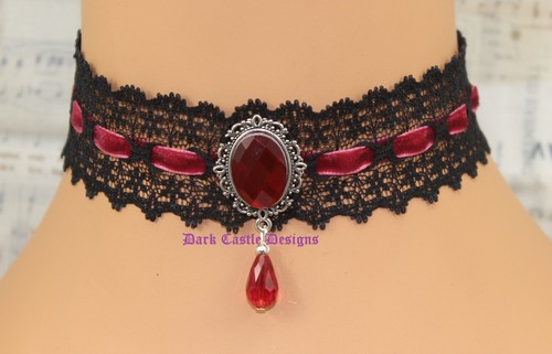 Collana velluto pizzo nero - collana,