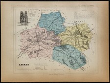 1880 - Carta Antica Loiret -