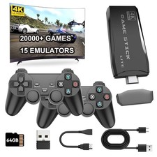 Console Game Stick Wireless HDMI 4K TV Integrata 64GB 20000+Giochi Retro 2 Gamep