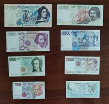  LOTTO 8 BANCONOTE FDS ULTIME LIRE EMESSE