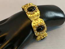 Giuliano Fratti -Bracciale vintage oro strass anni 60 Milano bigiotteria