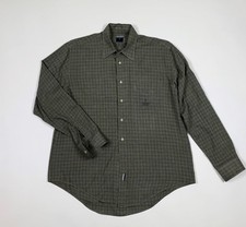 Trussardi sport camicia uomo usato XL quadri manica lunga grigio T8470