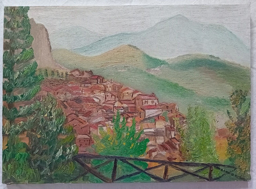 Dipinto paesaggio montano - paesaggio,