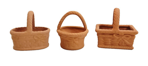 Set mini cesti terracotta - set, 3