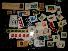 OCCASIONE REGALO BLOCCO FRANCOBOLLI  STRANIERI SU FRAMMENTO