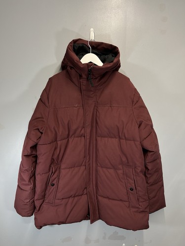 Burgundy puffer jacket - burgundy,