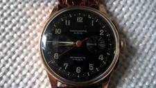 CHRONOGRAPH GOLD 18 K MILITARY CRONOGRAFO ORO MOV. LANDERON BLACK DIAL  