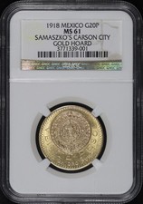 1918 Messico oro 20 pesos NGC