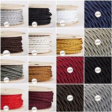 CAVO ELETTRICO TRECCIA IN TESSUTO COLORATO PER LAMPADARI, PENDEL E ABAT JOUR