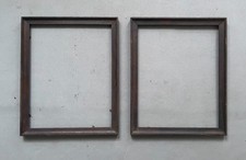 Coppia di cornici in rovere, 33 x 27 cm, cornici antiche, fine XIX o inizio XX