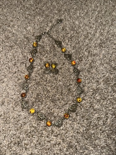 Orecchini collana set - , ambra