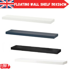 IKEA Scaffale Galleggiante Moderno Montaggio a Parete Libreria Ledge Storage Espositore NERO