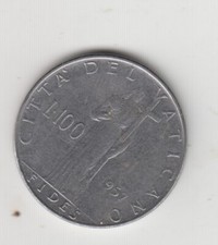100 LIRE CITTA' DEL VATICANO 1957 - PIO XII - RARA -