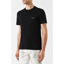Givenchy Paris T-Shirt Uomo M Nero Pelle Patch Logo Relaxed (ACQUISTA 2 RICEVI 1 GRATIS)