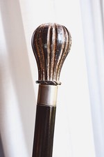 Bastone da passeggio con manico placcato argento - Mongolfiera 