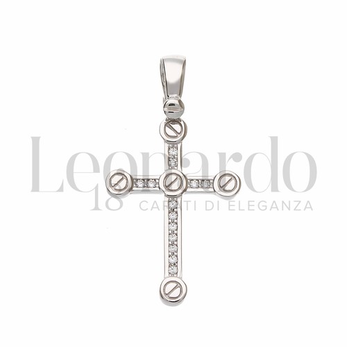 Ciondolo croce con zirconi oro - zirconi,