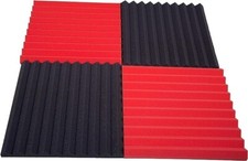 Pannelli Fonoassorbenti Monopiramide 50x50x4 pacco da 10 Neri + 10 Rossi