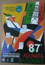 Manifesto Adunata Alpini - Pordenone 2014 - con 3 annulli