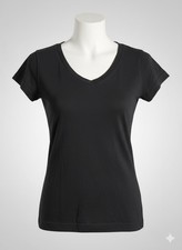 Tee Shirt Noire Femme À Col V