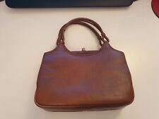 Borsa vintage in vera pelle colore marrone chiaro interni camoscio
