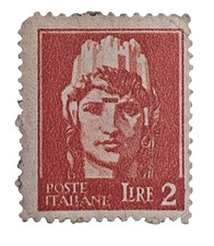 POSTE ITALIANE FRANCOBOLLO ITALIA LIRE 2