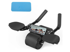 Home Fitness Ab Roller Wheel - Ferro da stiro nero, non elettrico, con supporto smartphone