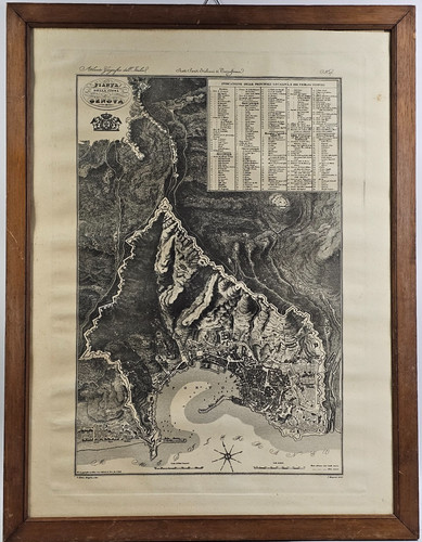 Antica pianta genova 1850 - antica,