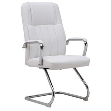 Poltrona per Sala d'Attesa e Ufficio Xeno 2 Seduta in Ecopelle e Acciaio Bianco
